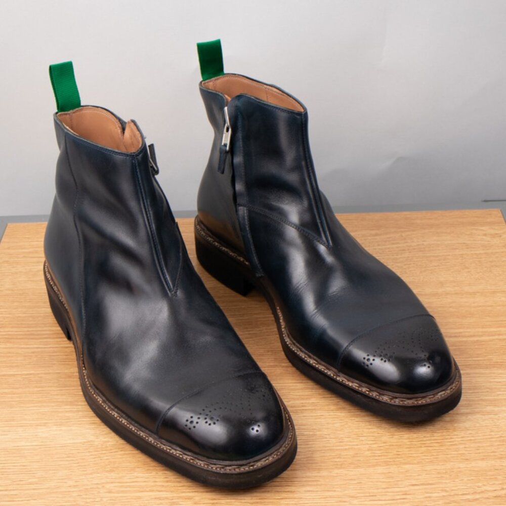 Saint Crispin's Chukka Boots Men's Size 11 H Midnight Blue Rubber Sole $2000